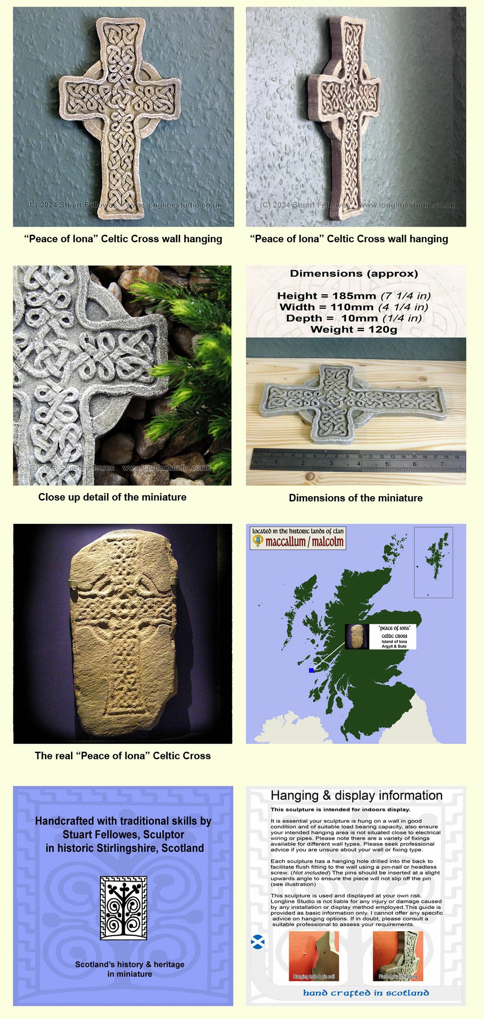 peace, iona, celtic cross, stuart fellowes, longline studio